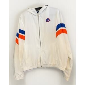 Boise State Broncos Jacket Unisex XL White Mascot Track Windbreaker Full Zip
